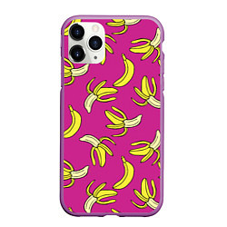 Чехол iPhone 11 Pro матовый Banana pattern Summer Color, цвет: 3D-фиолетовый