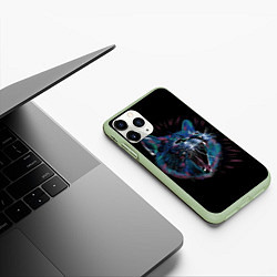 Чехол iPhone 11 Pro матовый Не зли кота!, цвет: 3D-салатовый — фото 2