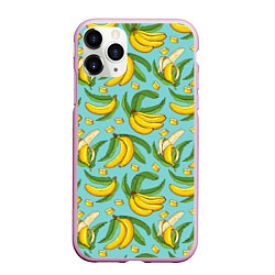Чехол iPhone 11 Pro матовый Banana pattern Summer Fashion 2022, цвет: 3D-розовый