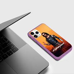 Чехол iPhone 11 Pro матовый Vi cyberpunk 2077, цвет: 3D-фиолетовый — фото 2