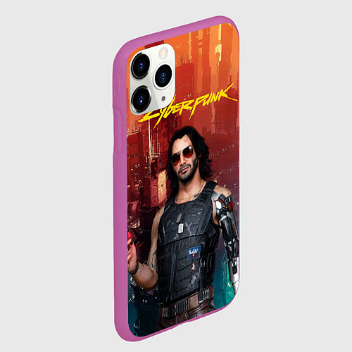 Чехол iPhone 11 Pro матовый Cyberpunk2077 Vi / 3D-Фиолетовый – фото 2