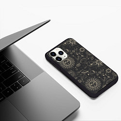 Чехол iPhone 11 Pro матовый Небесные тела, созвездия, солнце, космос, мистика, цвет: 3D-черный — фото 2
