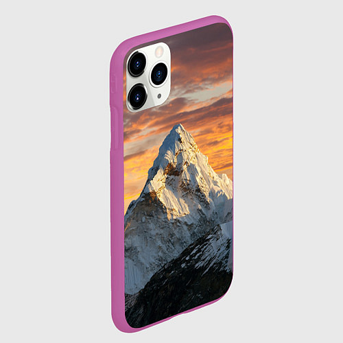 Чехол iPhone 11 Pro матовый Та самая Джомолунгма Сагарматха Everest / 3D-Фиолетовый – фото 2