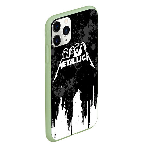 Чехол iPhone 11 Pro матовый Metallica музыканты / 3D-Салатовый – фото 2