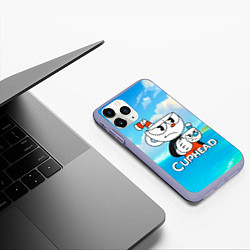 Чехол iPhone 11 Pro матовый Cuphead сердитая чашечка, цвет: 3D-светло-сиреневый — фото 2