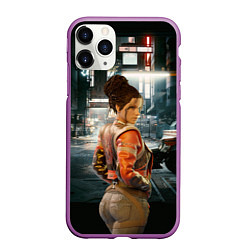 Чехол iPhone 11 Pro матовый Панам nightCity киберпанк2077