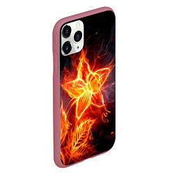 Чехол iPhone 11 Pro матовый Flower Neon Fashion 2035 Flame, цвет: 3D-малиновый — фото 2