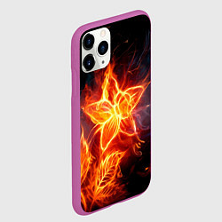 Чехол iPhone 11 Pro матовый Flower Neon Fashion 2035 Flame, цвет: 3D-фиолетовый — фото 2