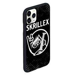 Чехол iPhone 11 Pro матовый Skrillex - КОТ - Потертости, цвет: 3D-черный — фото 2