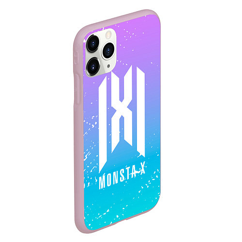 Чехол iPhone 11 Pro матовый Monsta x neon / 3D-Розовый – фото 2