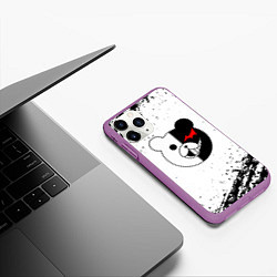 Чехол iPhone 11 Pro матовый Monokuma монокума, цвет: 3D-фиолетовый — фото 2
