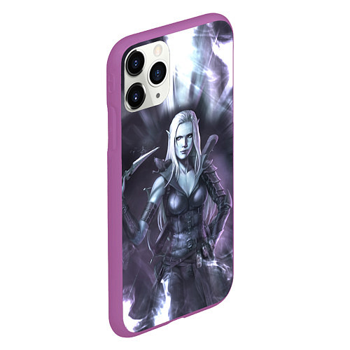 Чехол iPhone 11 Pro матовый Vampire Bloodhunt спина / 3D-Фиолетовый – фото 2