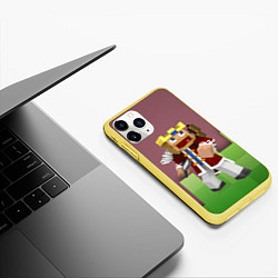 Чехол iPhone 11 Pro матовый Minecraft Hero Video game, цвет: 3D-желтый — фото 2