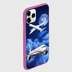 Чехол iPhone 11 Pro матовый Пассажирский самолет Ту-214, цвет: 3D-фиолетовый — фото 2