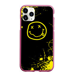 Чехол iPhone 11 Pro матовый Nirvana texture смайл