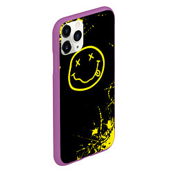 Чехол iPhone 11 Pro матовый Nirvana texture смайл, цвет: 3D-фиолетовый — фото 2