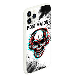 Чехол iPhone 11 Pro матовый Post Malone - ЧЕРЕП - Арт, цвет: 3D-белый — фото 2