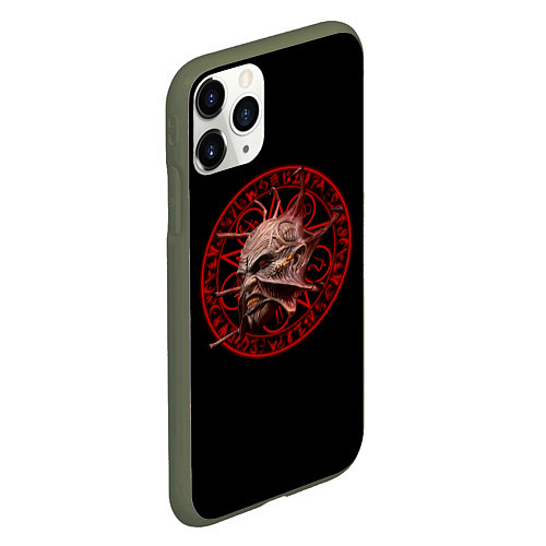 Чехол iPhone 11 Pro матовый Джиперс Криперс и пентограмма / 3D-Темно-зеленый – фото 2