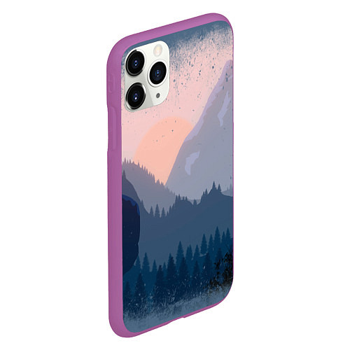 Чехол iPhone 11 Pro матовый Call of the Mountain / 3D-Фиолетовый – фото 2