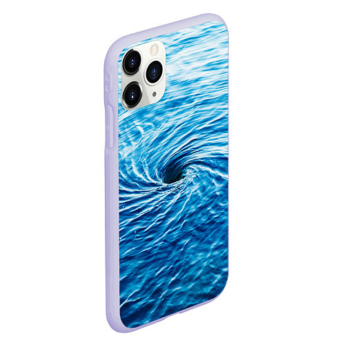 Чехол iPhone 11 Pro матовый Водоворот Океан / 3D-Светло-сиреневый – фото 2