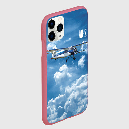 Чехол iPhone 11 Pro матовый Самолет Ан-2 / 3D-Малиновый – фото 2
