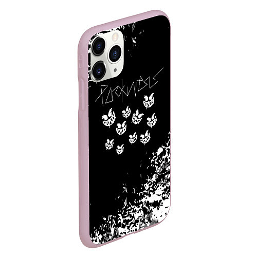 Чехол iPhone 11 Pro матовый Пирокинезис - Pyrokinesis Белые брызги / 3D-Розовый – фото 2