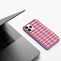 Чехол iPhone 11 Pro матовый Клетчатая сумка челночника паттерн Дань 90-ым, цвет: 3D-фиолетовый — фото 2