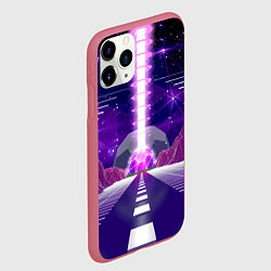 Чехол iPhone 11 Pro матовый Vaporwave Neon Space, цвет: 3D-малиновый — фото 2