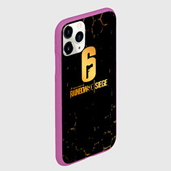 Чехол iPhone 11 Pro матовый Rainbow six siege соты, цвет: 3D-фиолетовый — фото 2