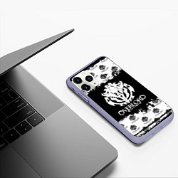 Чехол iPhone 11 Pro матовый Overlord паттерн, цвет: 3D-светло-сиреневый — фото 2
