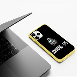 Чехол iPhone 11 Pro матовый AMONG US ТУАЛЕТНАЯ БУМАГА, цвет: 3D-желтый — фото 2