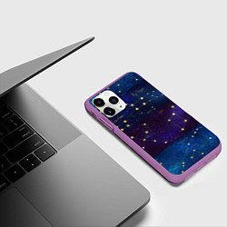 Чехол iPhone 11 Pro матовый Самые известные созвездия Северного полушария лето, цвет: 3D-фиолетовый — фото 2