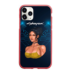 Чехол iPhone 11 Pro матовый Panam Панам рисунок Cyberpunk2077, цвет: 3D-красный