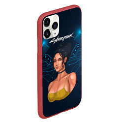 Чехол iPhone 11 Pro матовый Panam Панам рисунок Cyberpunk2077, цвет: 3D-красный — фото 2