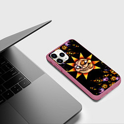 Чехол iPhone 11 Pro матовый Five Nights at Freddys: Security Breach Солнце пат, цвет: 3D-малиновый — фото 2