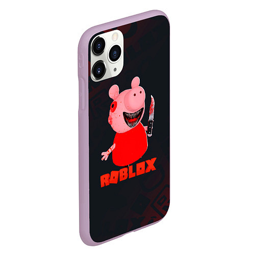 Чехол iPhone 11 Pro матовый ROBLOX - СВИНКА ПИГГИ / 3D-Сиреневый – фото 2