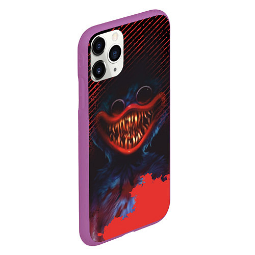Чехол iPhone 11 Pro матовый Poppy Playtime Улыбка Хагги Вагги / 3D-Фиолетовый – фото 2