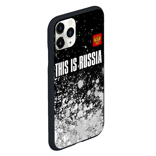 Чехол iPhone 11 Pro матовый РОССИЯ - ГЕРБ This Is Russia Краска / 3D-Черный – фото 2