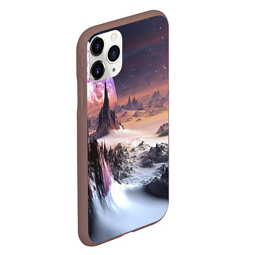 Чехол iPhone 11 Pro матовый Cosmic fantasy art / 3D-Коричневый – фото 2