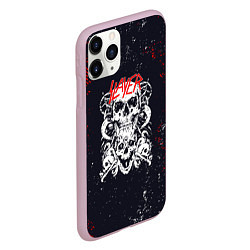 Чехол iPhone 11 Pro матовый SLAYER СЛЭЙЕР ЧЕРЕП БРЫЗГИ, цвет: 3D-розовый — фото 2