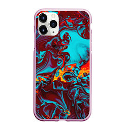 Чехол iPhone 11 Pro матовый Каляка-маляка, цвет: 3D-розовый