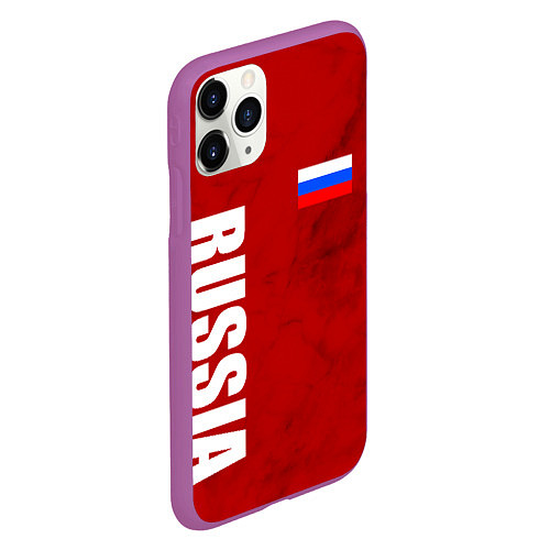 Чехол iPhone 11 Pro матовый RUSSIA - RED EDITION - SPORTWEAR / 3D-Фиолетовый – фото 2