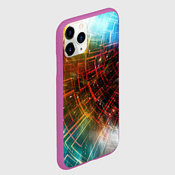 Чехол iPhone 11 Pro матовый Portal - Neon Space - туннель из энергетических па, цвет: 3D-фиолетовый — фото 2