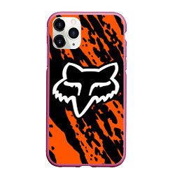 Чехол iPhone 11 Pro матовый FOX MOTOCROSS ORANGE, цвет: 3D-малиновый