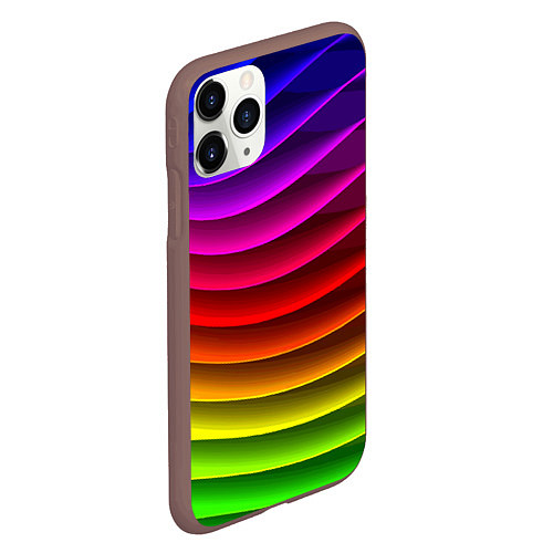 Чехол iPhone 11 Pro матовый Color line neon pattern Abstraction Summer 2023 / 3D-Коричневый – фото 2