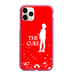 Чехол iPhone 11 Pro матовый The cure белые брызги, цвет: 3D-малиновый