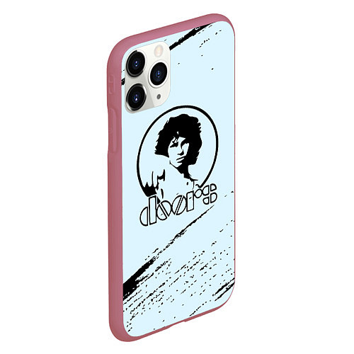 Чехол iPhone 11 Pro матовый The doors музыкант / 3D-Малиновый – фото 2