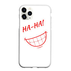 Чехол iPhone 11 Pro матовый Злобный смех, цвет: 3D-белый