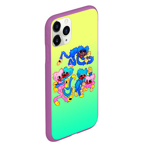 Чехол iPhone 11 Pro матовый POPPY PLAYTIME - HAGGY WAGGY AND KISSY MISSY / 3D-Фиолетовый – фото 2