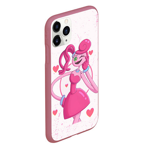 Чехол iPhone 11 Pro матовый POPPY PLAYTIME - Mommy long legs - Мамочка длинные / 3D-Малиновый – фото 2